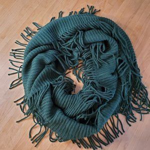 Hunter green knit infinity scarf